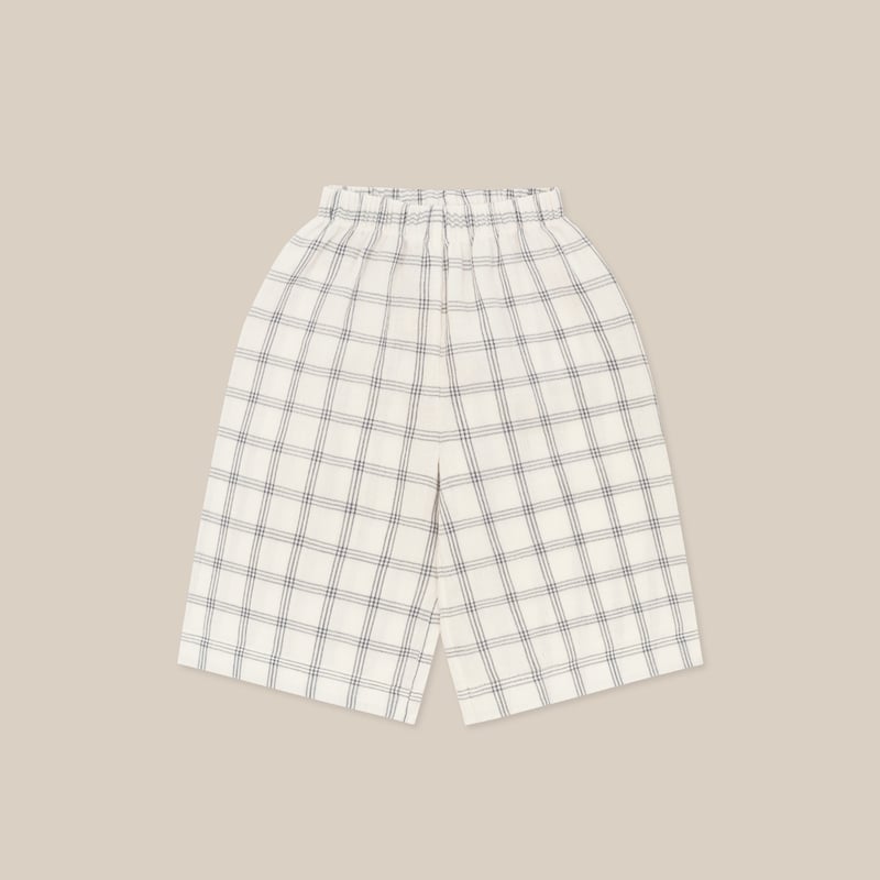 organic zoo / Navy Window Check Wide Leg Pants