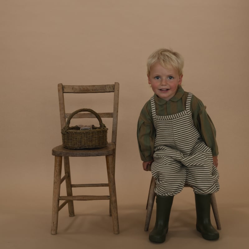 organic zoo / Fern Stripes Dungarees 1-2y 2-3y