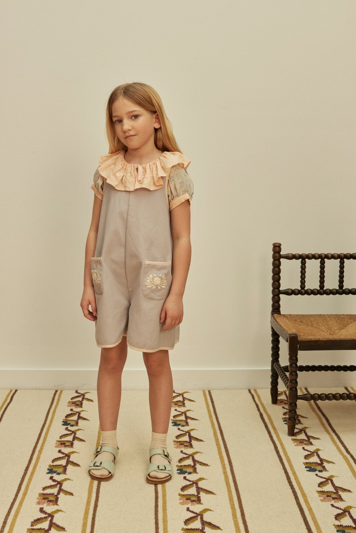 Apolina / Vada Apron Playsuit - Lilac-grey | ca
