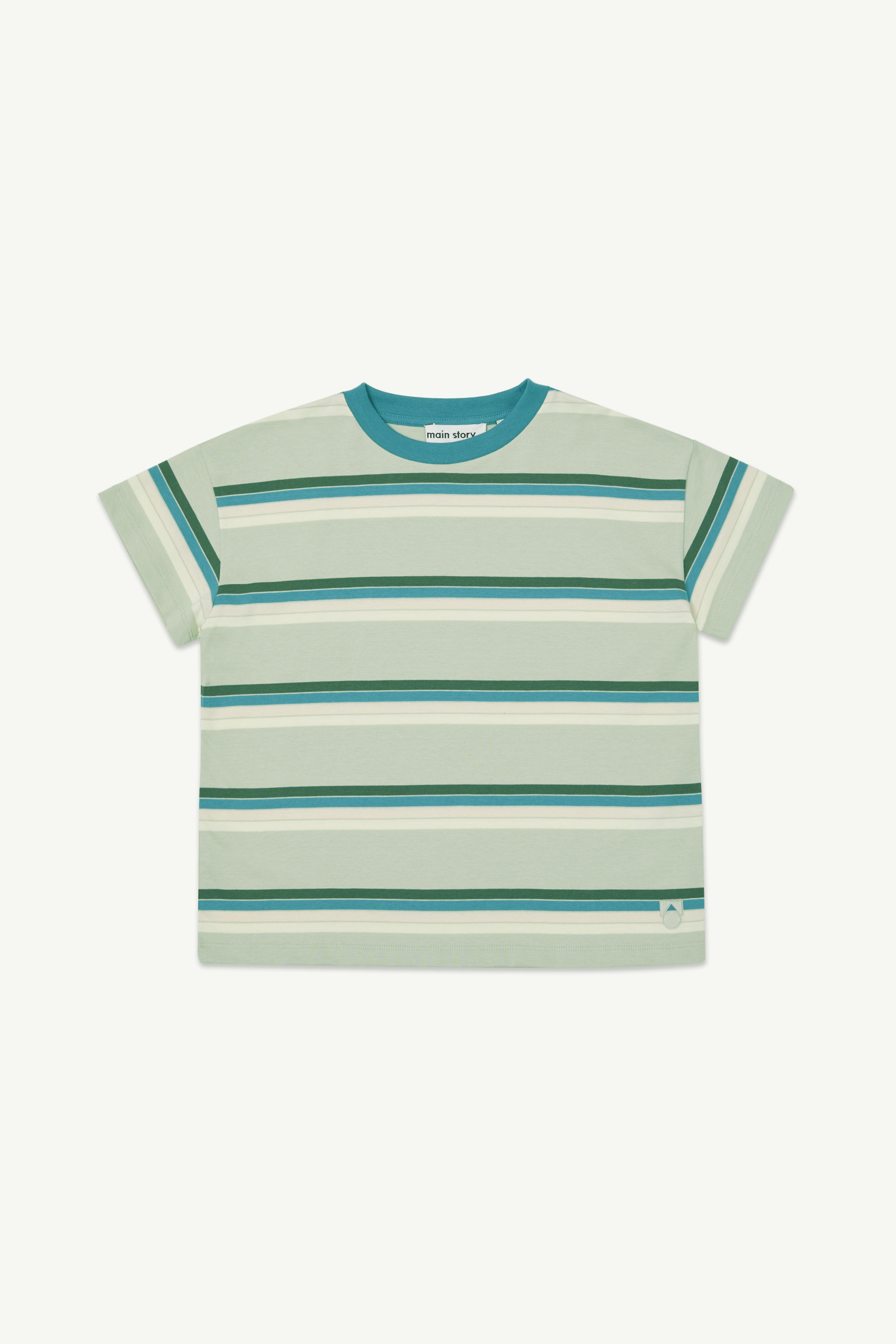 ms113) mainstory Tシャツ main story main story / Loose Tee - Green Tint Stripe | ca