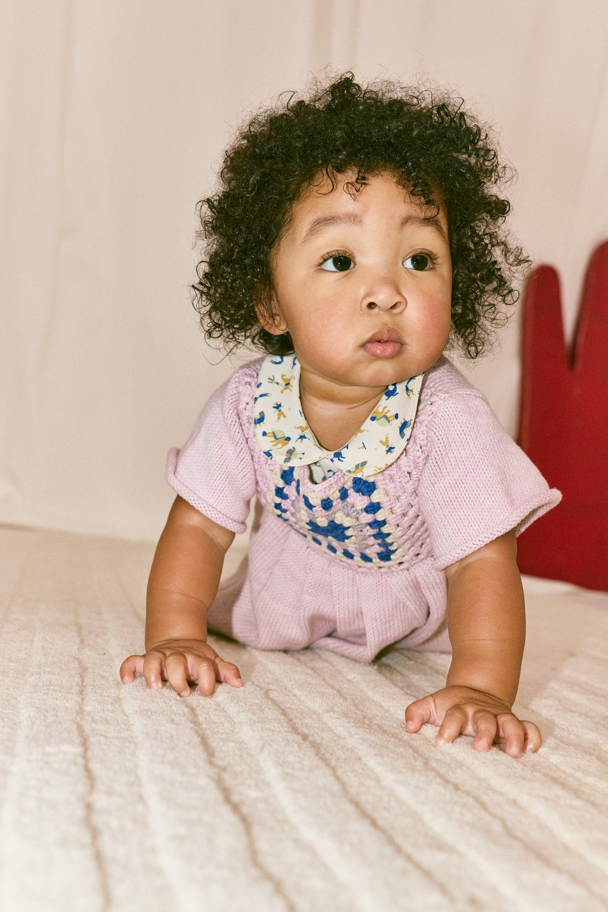 Misha&Puff / Baby Petit Collar Onesie - Marzipa