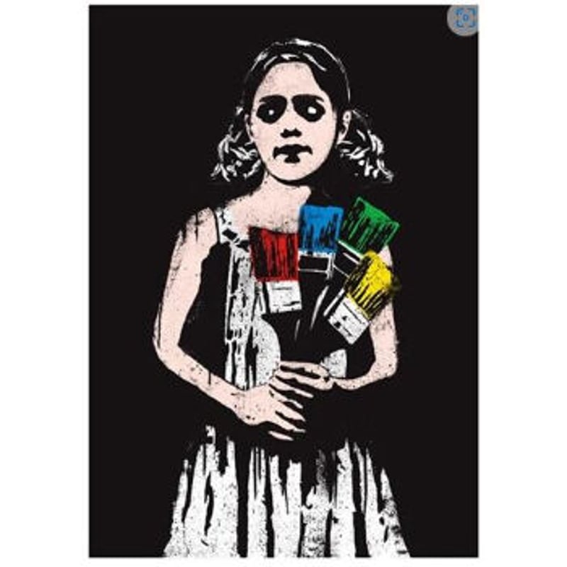 【2枚セット】snipe1 プリント作品 グラフィティ banksy dolk DOLK「Paintbrush Girl」 | Sunday Wall