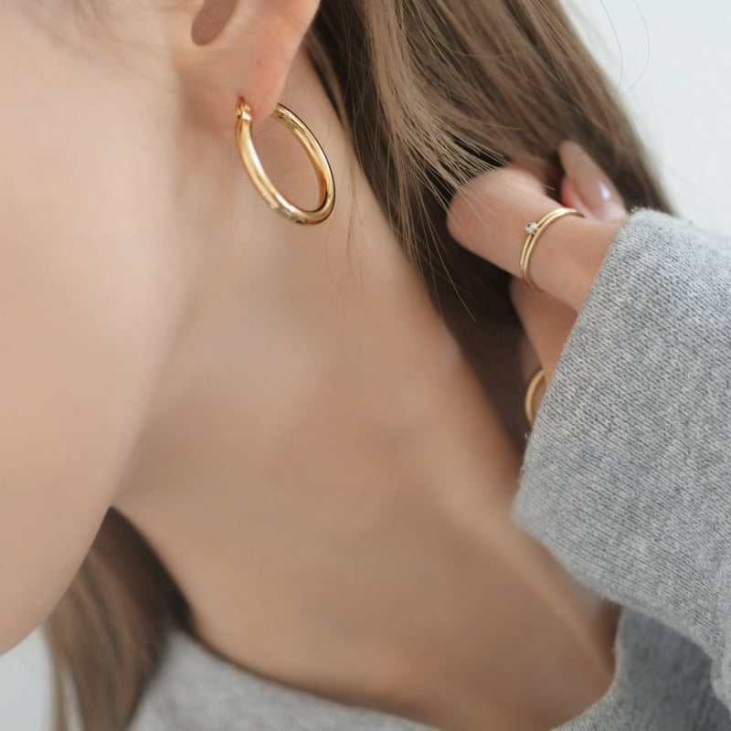 ステンレス2cmフープピアス | LAROIS