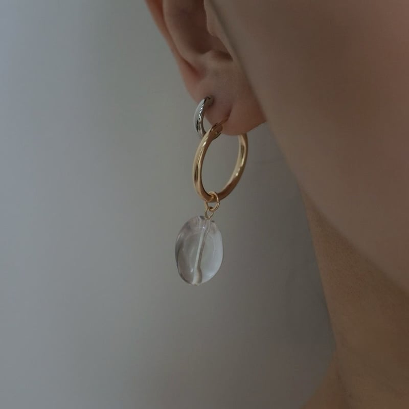 一粒クリスタルピアス(オール14kgf)L | LAROIS