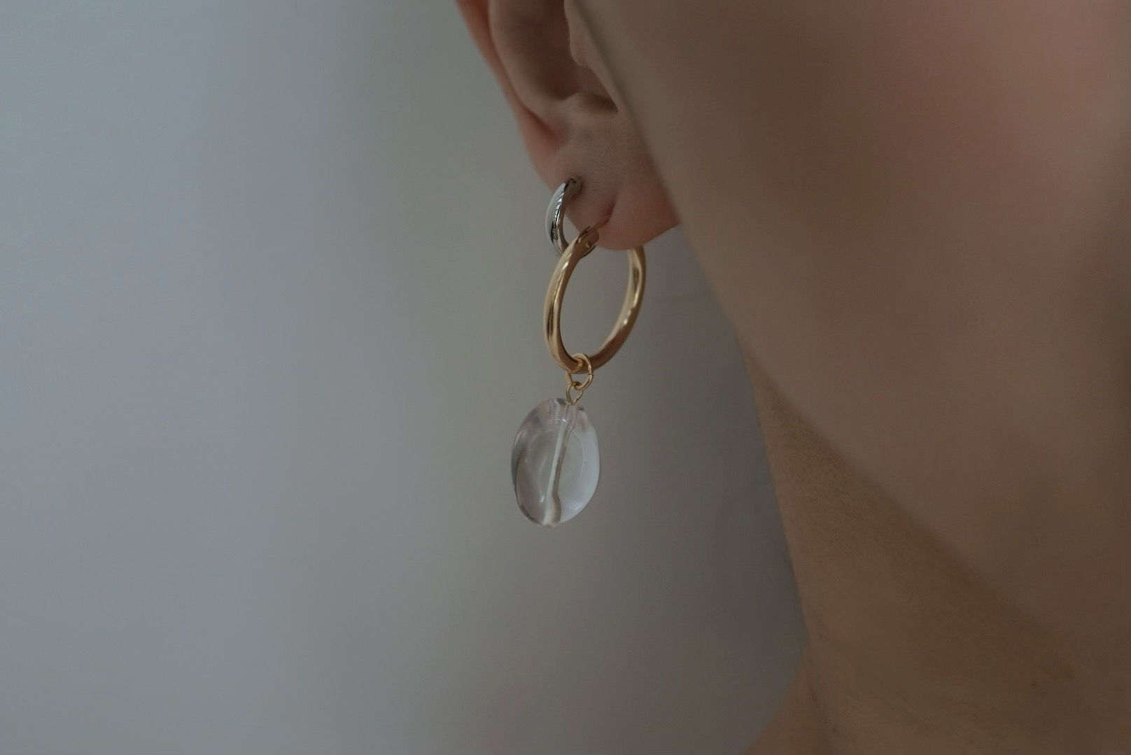一粒クリスタルピアス(オール14kgf)L | LAROIS