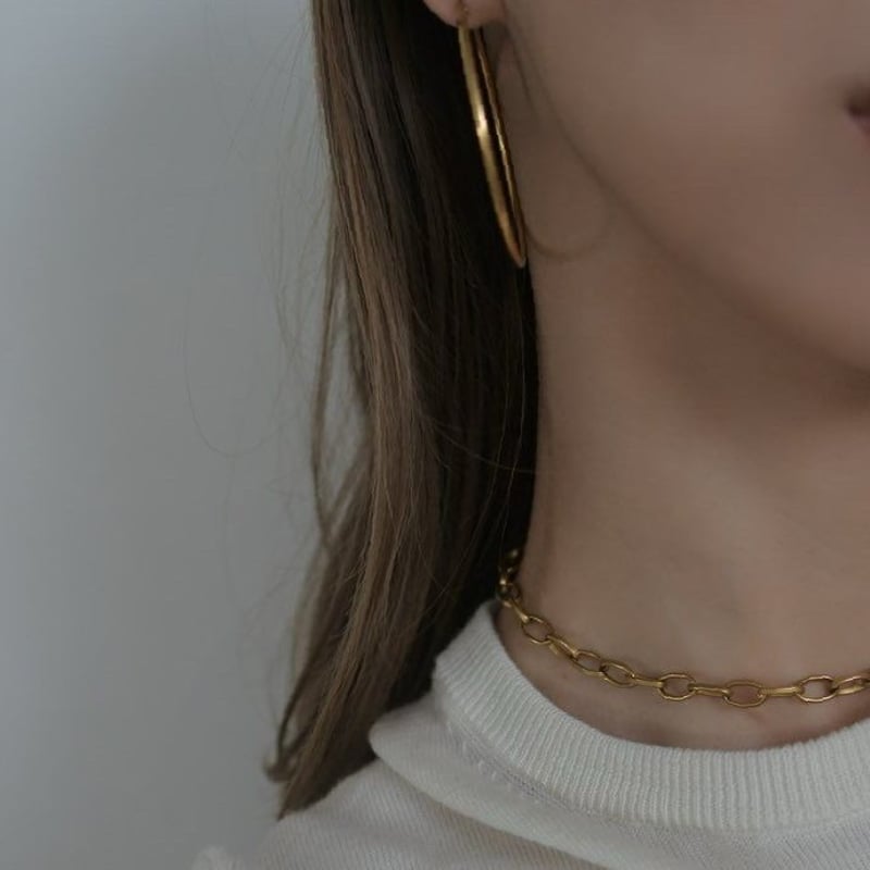ステンレス5cmフープピアス | LAROIS