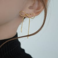 ステンレス RIBONピアス