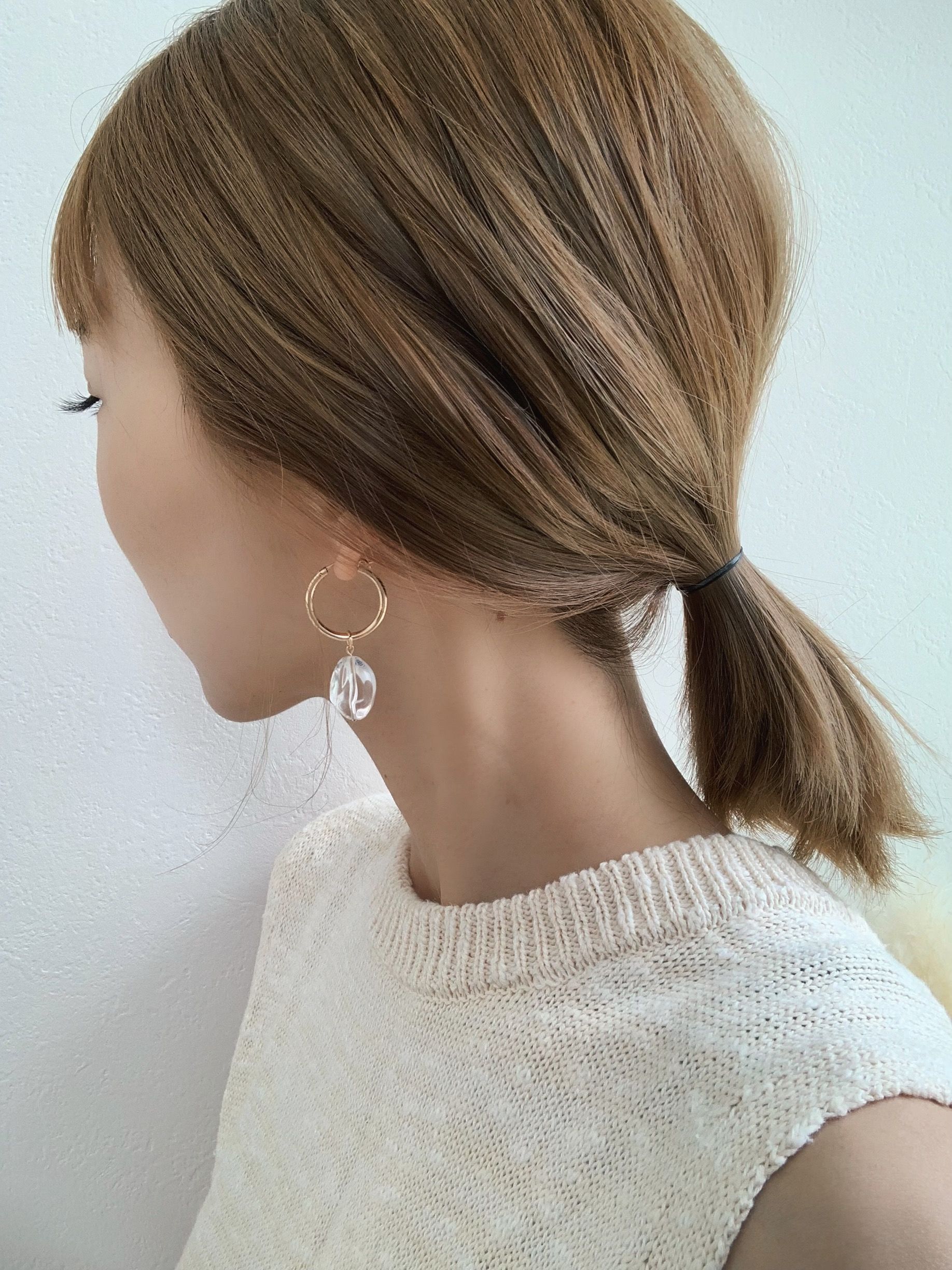 一粒クリスタルピアス(オール14kgf)L | LAROIS
