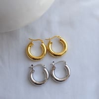 silver925 ボリュームフープピアス