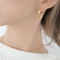 ステンレス縦長フープピアス
