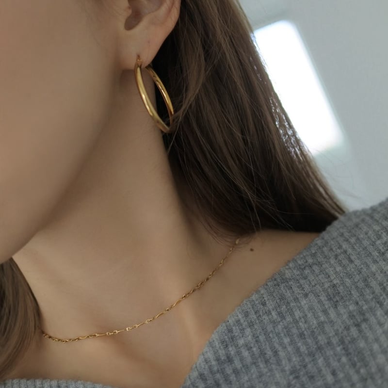 ステンレス3cmフープピアス | LAROIS