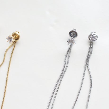 ステンレス2wayバックチェーンピアス