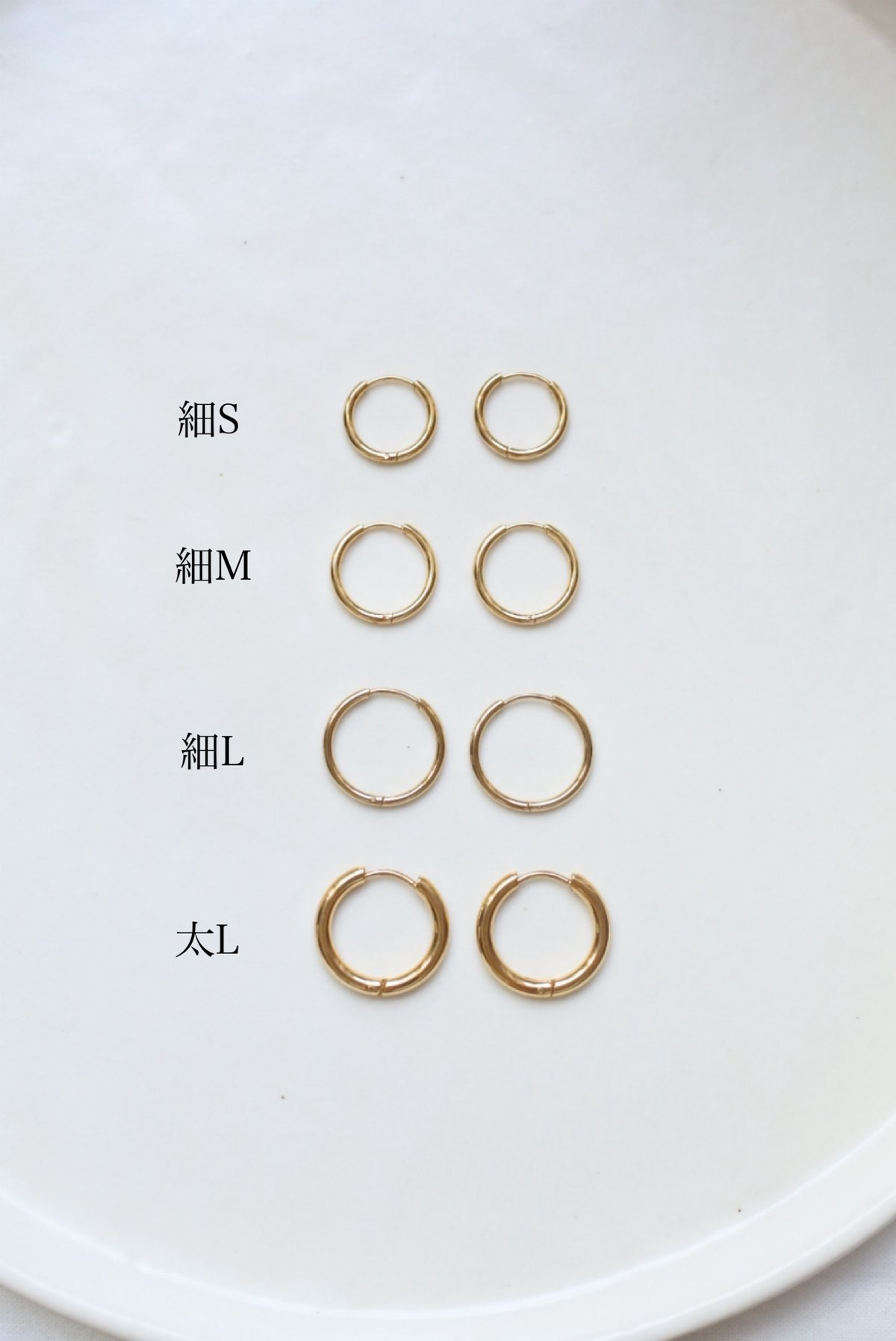 ステンレス シンプルフープピアス | LAROIS