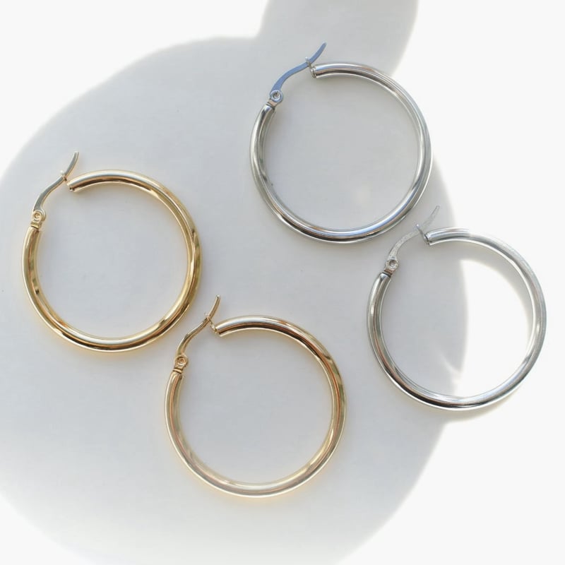 ステンレス3cmフープピアス | LAROIS