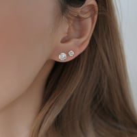 ステンレスジルコニア一粒ピアスL