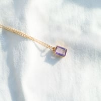 スクエアアメジストネックレス40cm