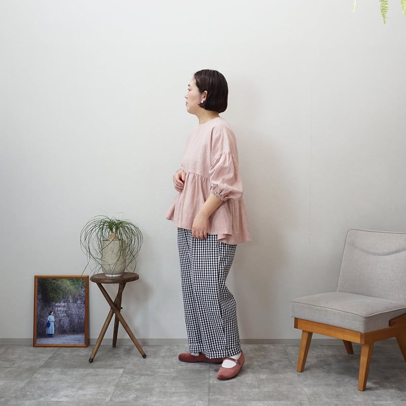 newギンガムチェックタックパンツ | atelier emau