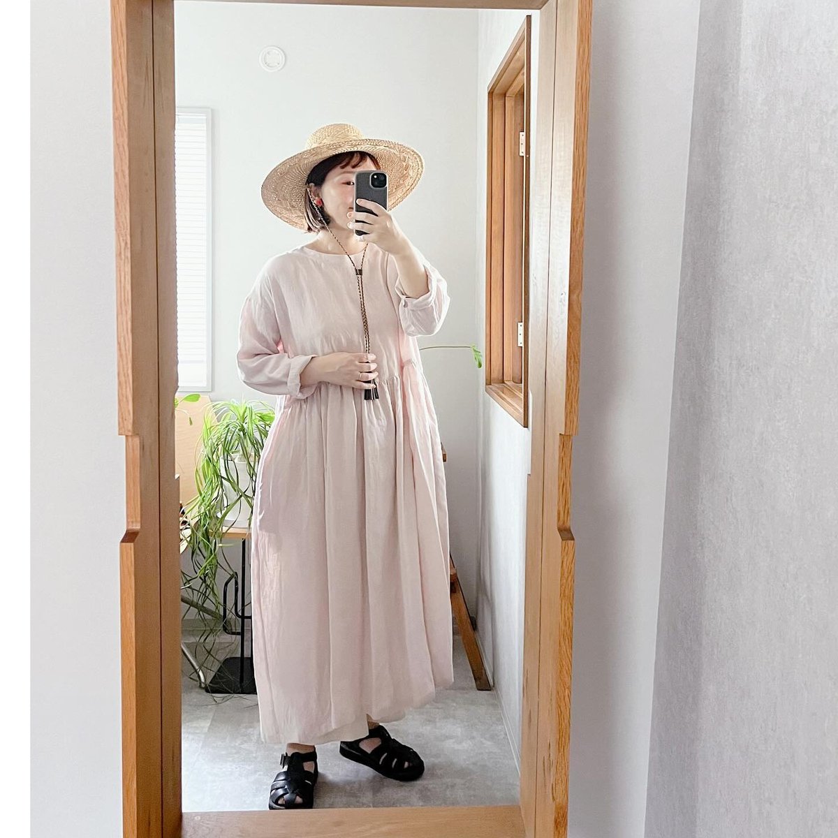 *М* ハンドメイド作家さま☆リネンワンピース ハンドメイド 作家様 リネンワンピース linen ファッション