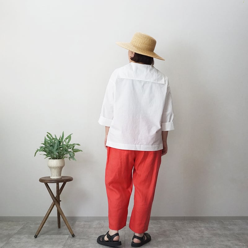 リバティプリントイージーテーパードパンツ　アトリエエマウ　新品 atelier emau｜リバティプリントイージーテーパードパンツ