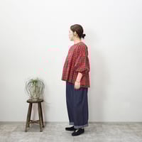 atelier-emau アトリエエマウ ギンガムチェックギャザーブラウス atelier emau｜ギンガムチェックギャザーブラウス - atelier
