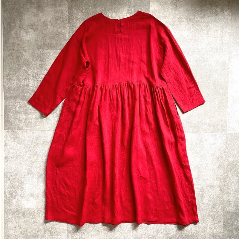 フレンチリネンウエストギャザーワンピース | atelier emau