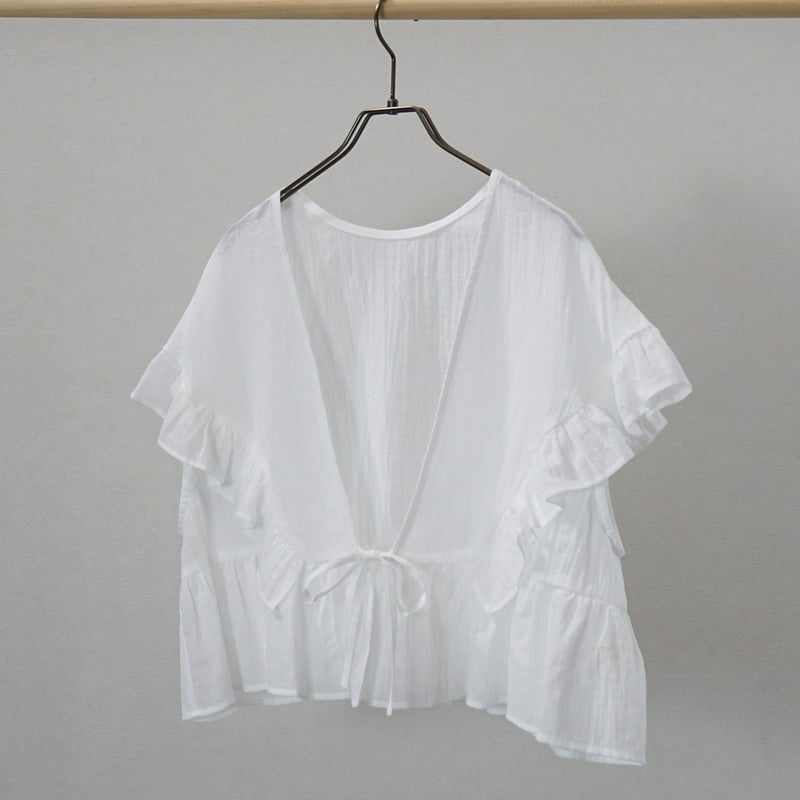 atelier emau アトリエエマウ クリオネフリルベスト 白 クリオネフリルベスト | atelier emau