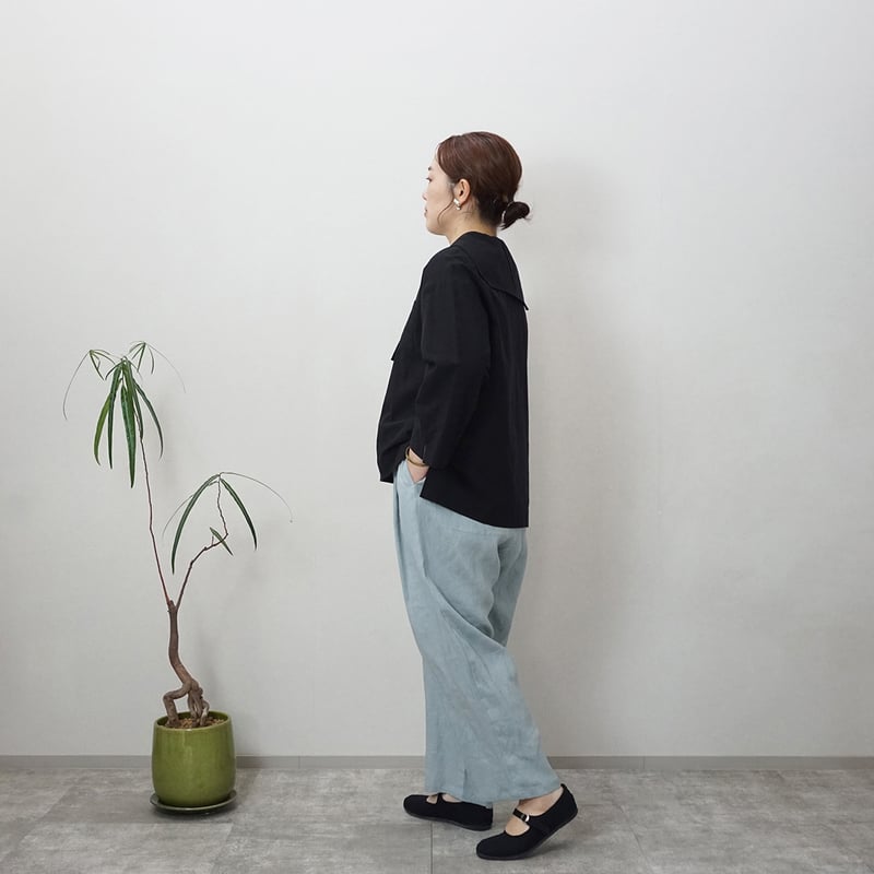 atelier emau アトリエ エマウ リネン イージー テーパードパンツ atelier emau｜リネンイージーテーパードパンツ(ツイル