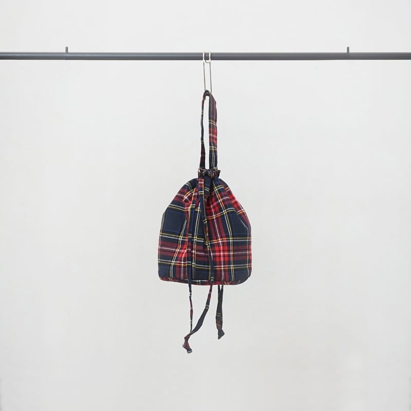 タータンチェック巾着バッグ | atelier emau