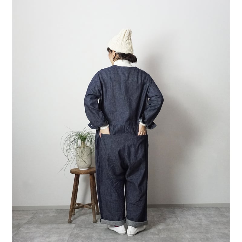 &yarn コットンリネン デニム ジャンプスーツ コットンリネンデニムジャンプスーツ | atelier emau