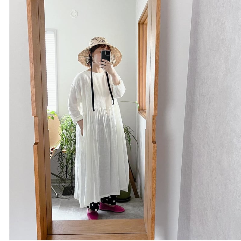 フレンチリネンウエストギャザーワンピース | atelier emau