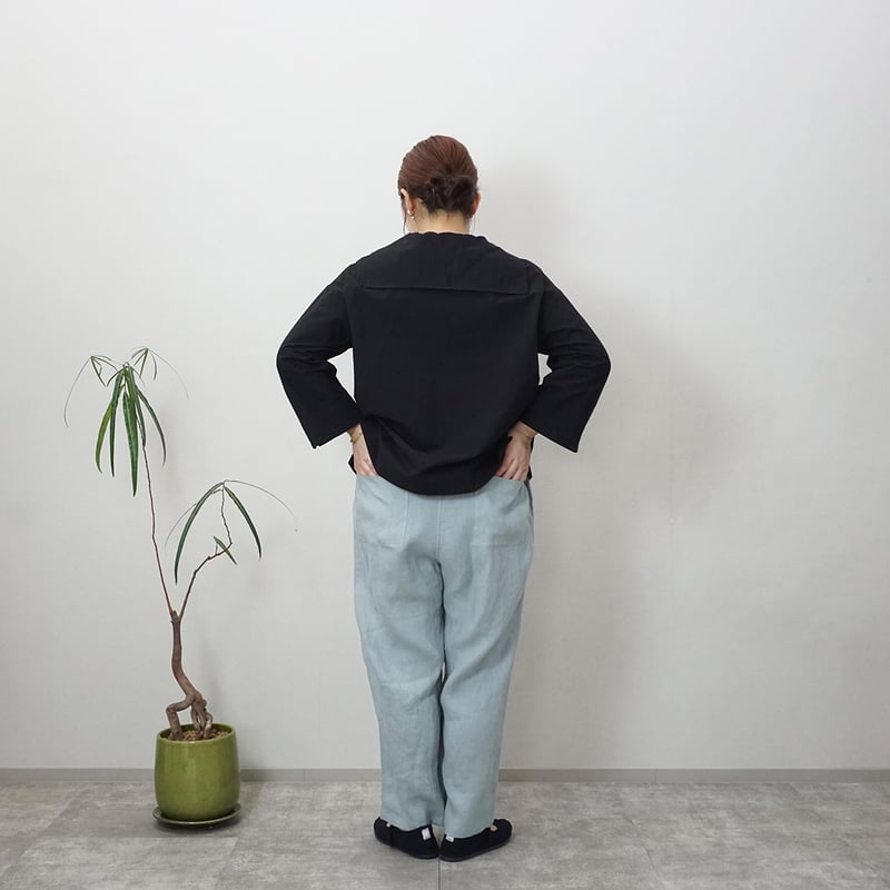 atelier emau アトリエ エマウ リネン イージー テーパードパンツ atelier emau｜リネンイージーテーパードパンツ(ツイル