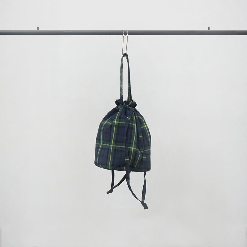 タータンチェック巾着バッグ | atelier emau
