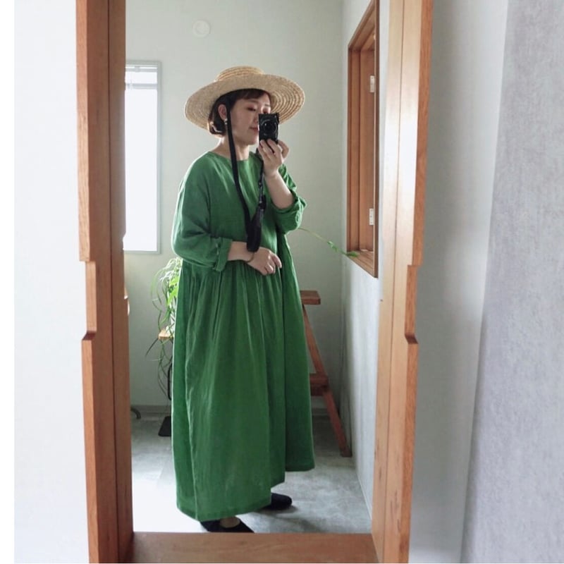 フレンチリネンウエストギャザーワンピース | atelier emau