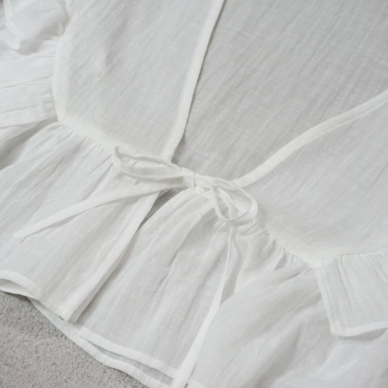 atelier emau アトリエエマウ クリオネフリルベスト ホワイト クリオネフリルベスト | atelier emau