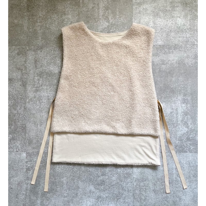 ハンドメイド作家 atelier emau サイドリボンボアベスト サイドリボンボアベスト | atelier emau