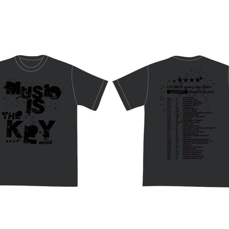 【UNCHAIN】"Music is the key"revival Tシャツ