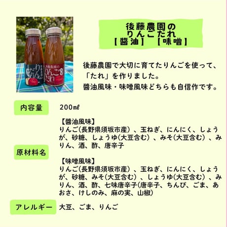 送料無料☆後藤農園のフルーツカレー5袋〈中辛〉＆りんごだれ2本〈醬油・味噌〉 詰め合わせセット