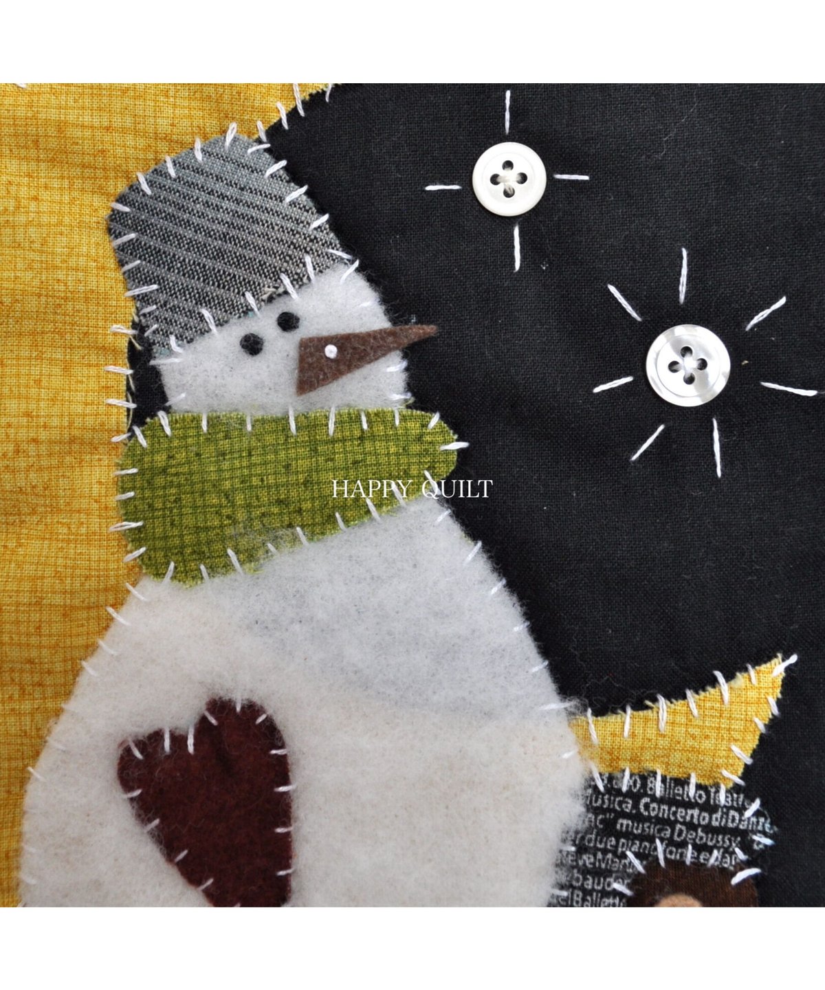 468.【キット】スノーマンのミニタペストリー | 「ハッピーキルト」