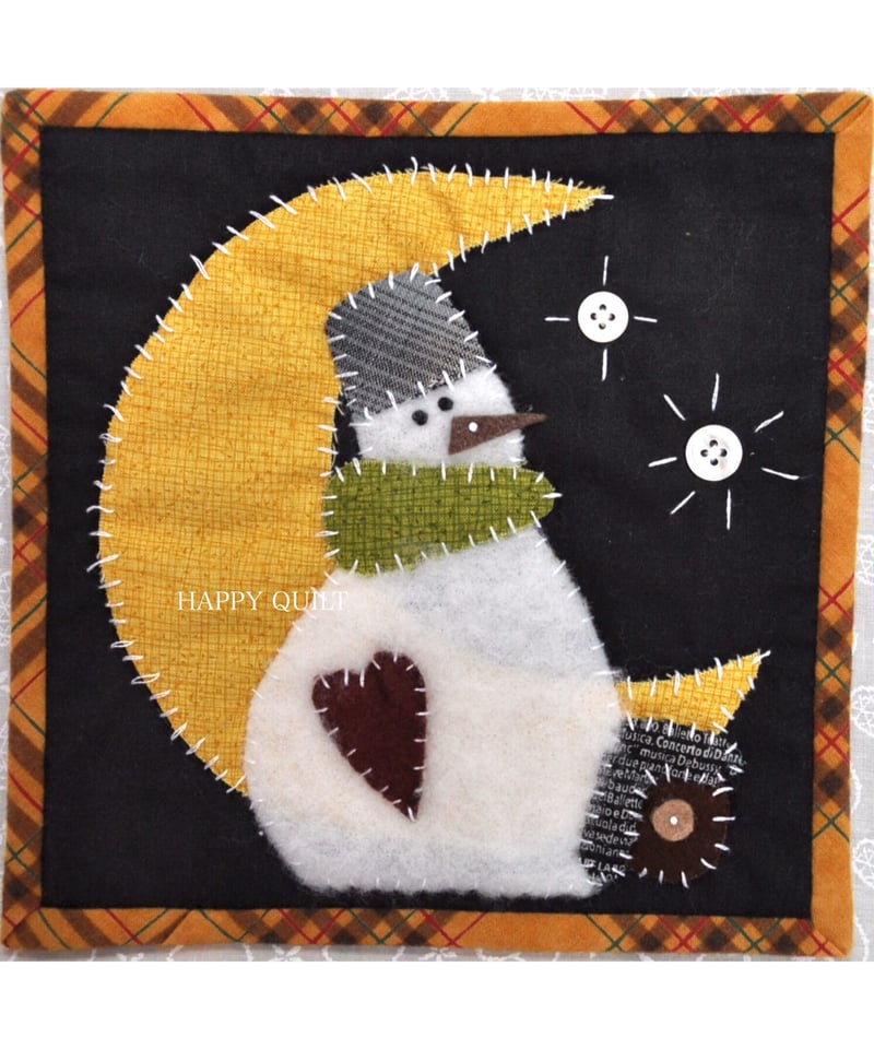 468.【キット】スノーマンのミニタペストリー | 「ハッピーキルト」