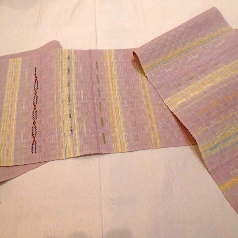 八寸帯結城紬ロートン織