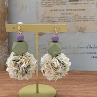 エコたま3連　グリーン　ピアス/イヤリング