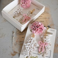 Harudayori限定エコたまコサージュ耳飾り Rose Dust