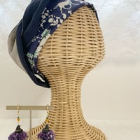 ラッピングターバン　リバティ　ヨシエネイビー