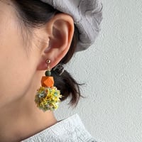 エコたま3連ピアス&イヤリング　イエロー系