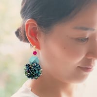 エコたま3連　ターコイズ　ピアス/イヤリング