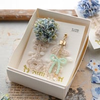 Harudayori限定エコたまコサージュ耳飾り　Mint Air