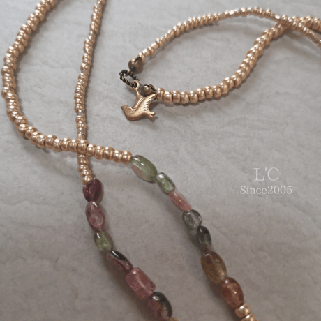 tourmaline×beads Longnecklace