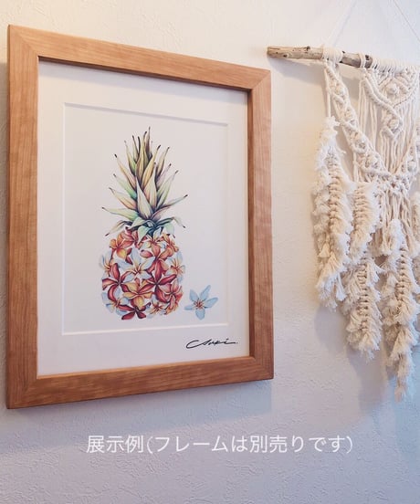 マット入りレプリカアート　Pineapple　Plumeria　8inch
