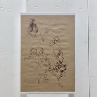 「群像クロッキー（薄茶）」 Mariya Suzuki スケッチプリント