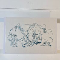 「犬（白色折り紙再生紙）」Mariya Suzuki スケッチプリント
